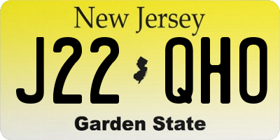NJ license plate J22QHO