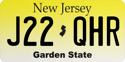 NJ license plate J22QHR