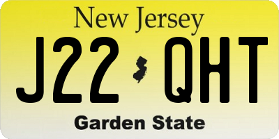 NJ license plate J22QHT