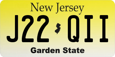 NJ license plate J22QII