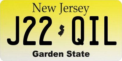 NJ license plate J22QIL