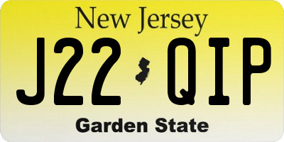 NJ license plate J22QIP