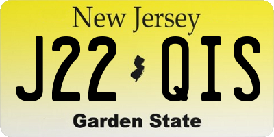 NJ license plate J22QIS