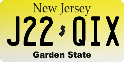 NJ license plate J22QIX