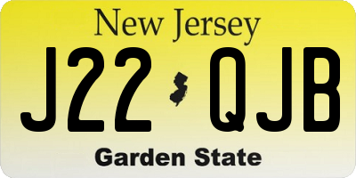 NJ license plate J22QJB