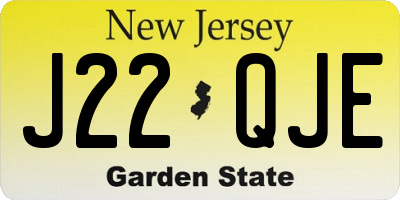 NJ license plate J22QJE