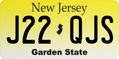 NJ license plate J22QJS
