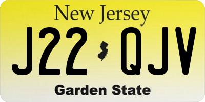 NJ license plate J22QJV