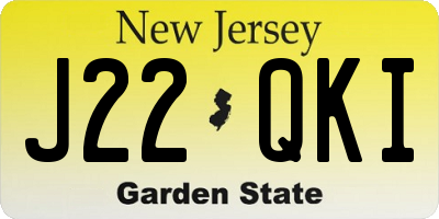 NJ license plate J22QKI
