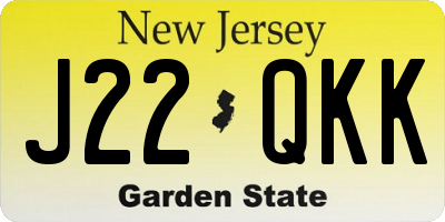 NJ license plate J22QKK