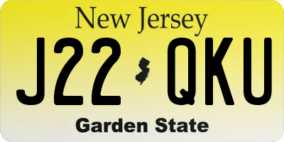 NJ license plate J22QKU