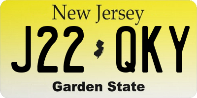 NJ license plate J22QKY