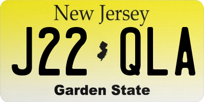 NJ license plate J22QLA