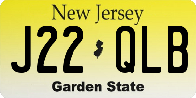 NJ license plate J22QLB