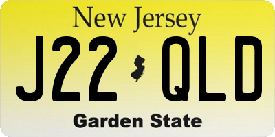 NJ license plate J22QLD