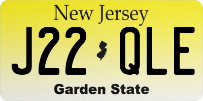NJ license plate J22QLE