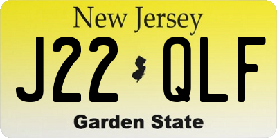 NJ license plate J22QLF