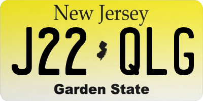 NJ license plate J22QLG