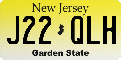 NJ license plate J22QLH