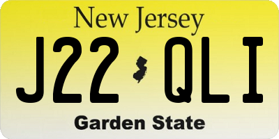 NJ license plate J22QLI