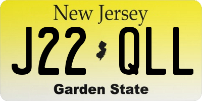 NJ license plate J22QLL