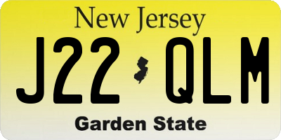 NJ license plate J22QLM