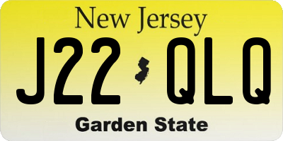 NJ license plate J22QLQ
