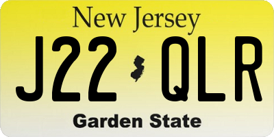 NJ license plate J22QLR