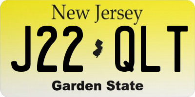 NJ license plate J22QLT