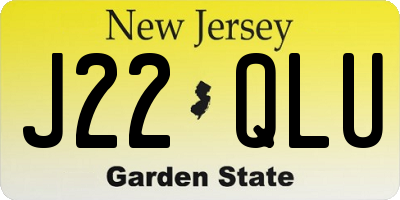 NJ license plate J22QLU