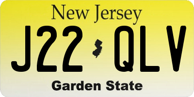 NJ license plate J22QLV