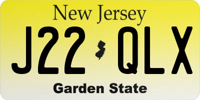 NJ license plate J22QLX