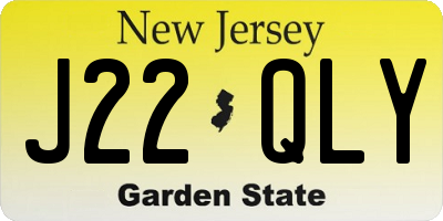 NJ license plate J22QLY