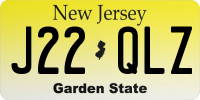 NJ license plate J22QLZ