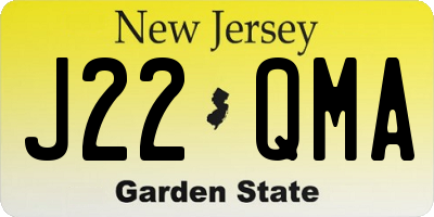 NJ license plate J22QMA