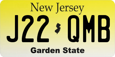 NJ license plate J22QMB