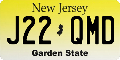 NJ license plate J22QMD