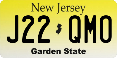 NJ license plate J22QMO