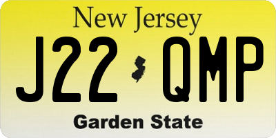 NJ license plate J22QMP