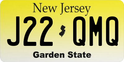 NJ license plate J22QMQ