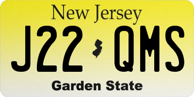 NJ license plate J22QMS