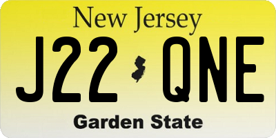 NJ license plate J22QNE