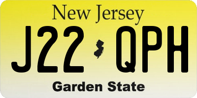 NJ license plate J22QPH