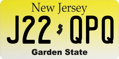 NJ license plate J22QPQ