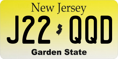 NJ license plate J22QQD