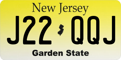 NJ license plate J22QQJ