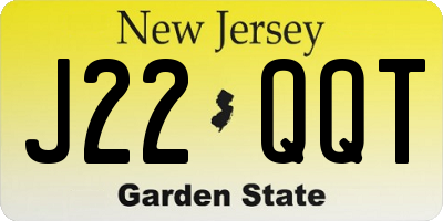NJ license plate J22QQT