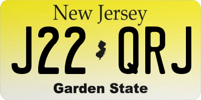 NJ license plate J22QRJ