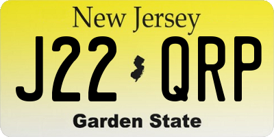 NJ license plate J22QRP