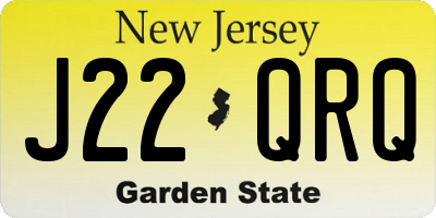 NJ license plate J22QRQ